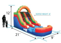 4 1746042783 12' Rainbow Inflatable Water Slide