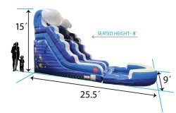 Capture 1745435477 15' Blue Wave Inflatable Water Slide with Pool